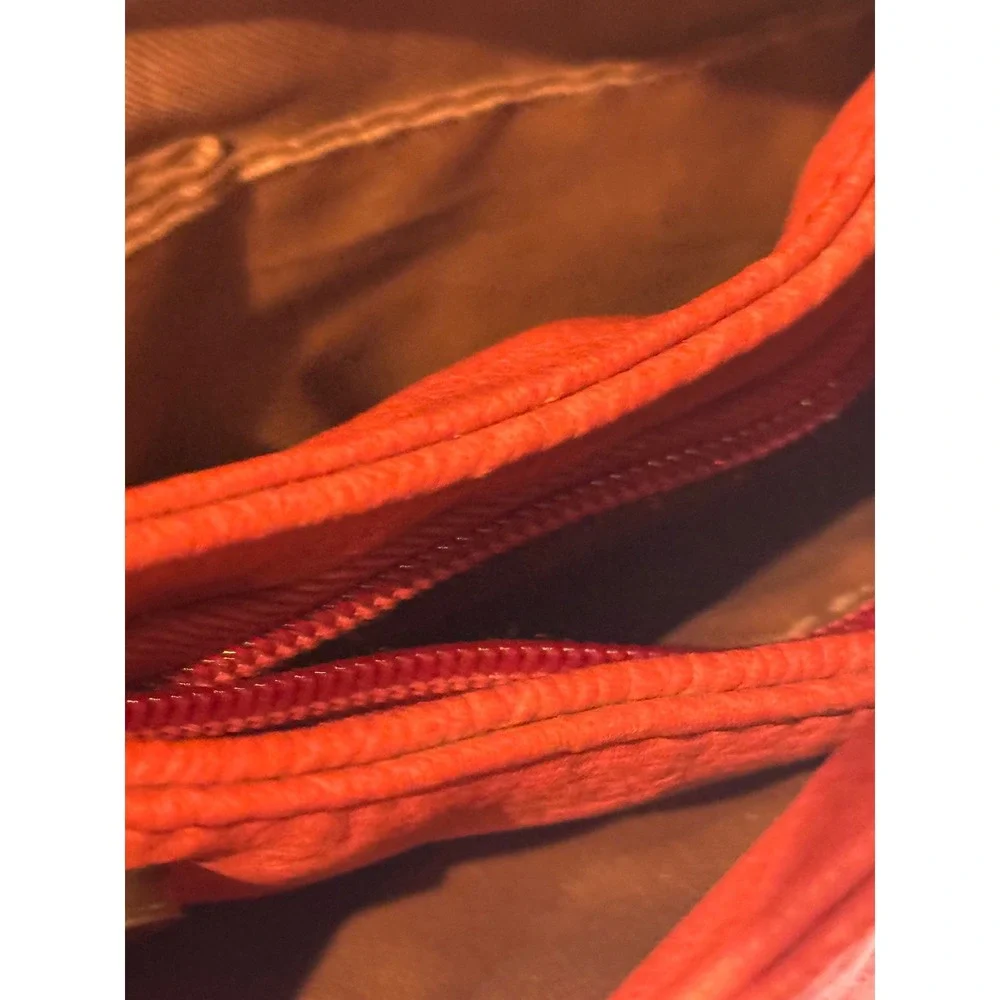 Beuno Crossbody Boho Bag – Red & Brown Three-Compartment Satchel‎